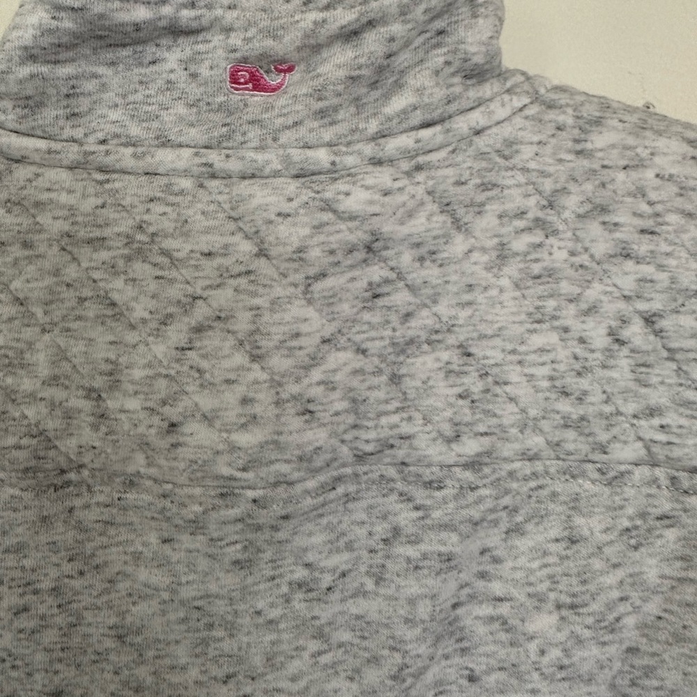 Vineyard Vines Grey Quilted Quarter Zip Sweatshirt Girls L(14) - Picture 6 of 10